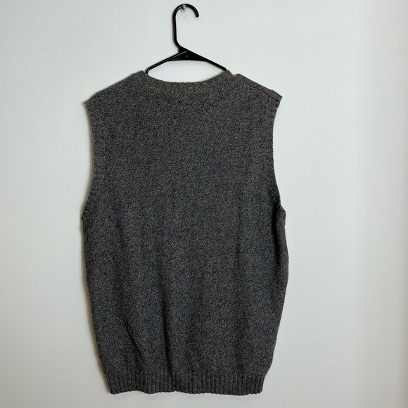 Vintage Cable Knit Sweater Vest Salt & Pepper Sz L - Picture 6 of 7